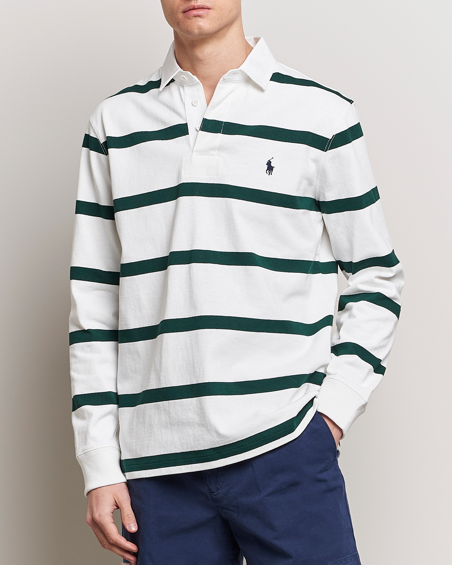 Uomini | Camicie da rugby | Polo Ralph Lauren | Wimbledon Rugby Sweater White/Moss Agate