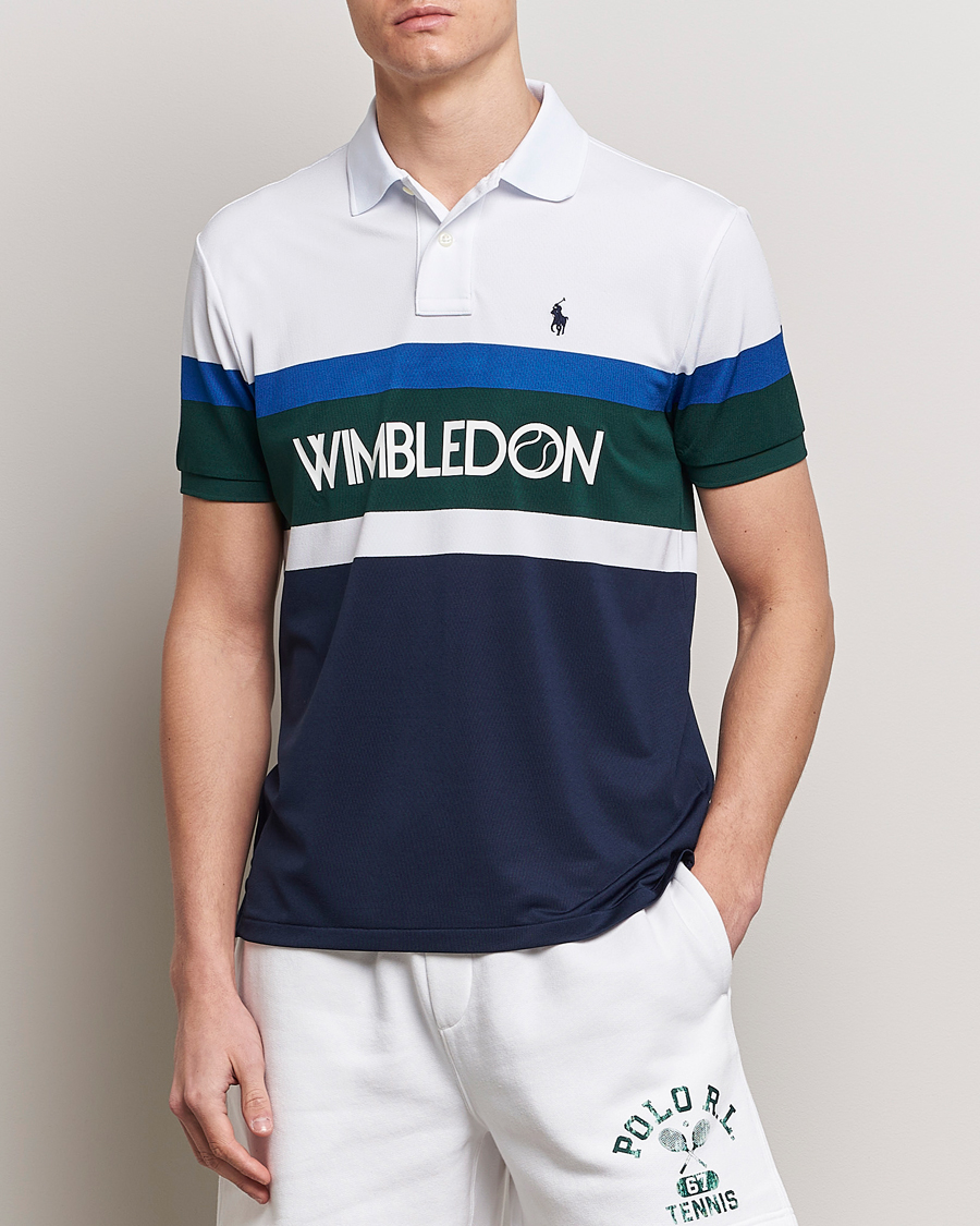 Uomini |  | Polo Ralph Lauren | Wimbledon Block Custom Slim Fit Polo Refined Navy/Multi