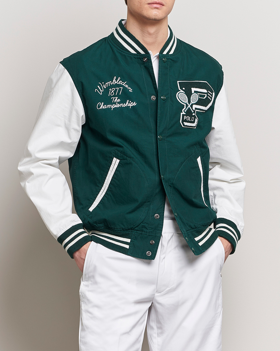 Uomini | Giacche | Polo Ralph Lauren | Wimbledon Bomber Jacket White/Moss Agate