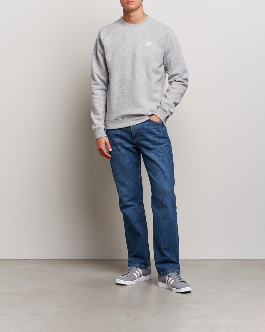 Uomini | Maglieria | adidas Originals | Essential Crew Neck Sweatshirt Grey Melange