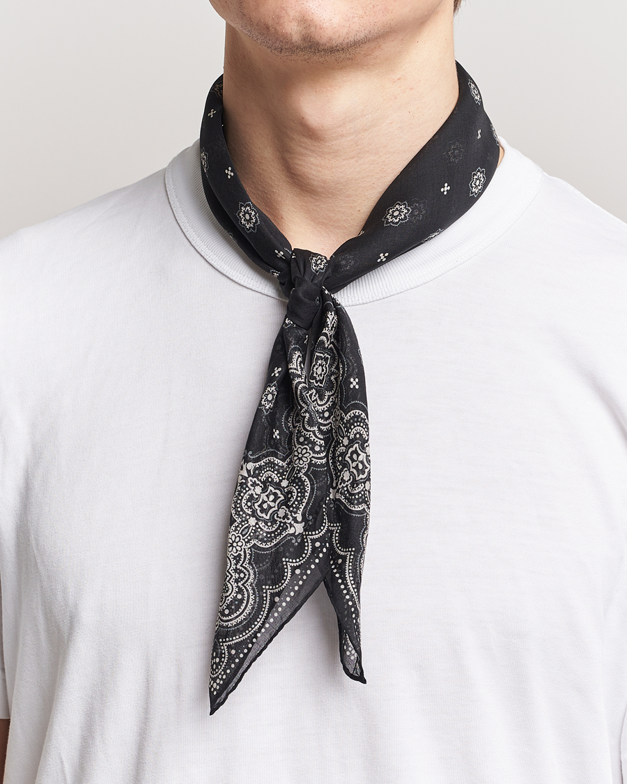 Uomini | Amanda Christensen | Amanda Christensen | Cotton Voilé Printed Medallion Bandana Black