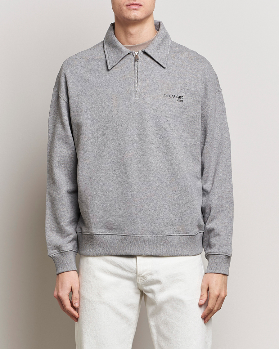 Uomini | Axel Arigato | Axel Arigato | Remi Half Zip Sweater Grey Melange