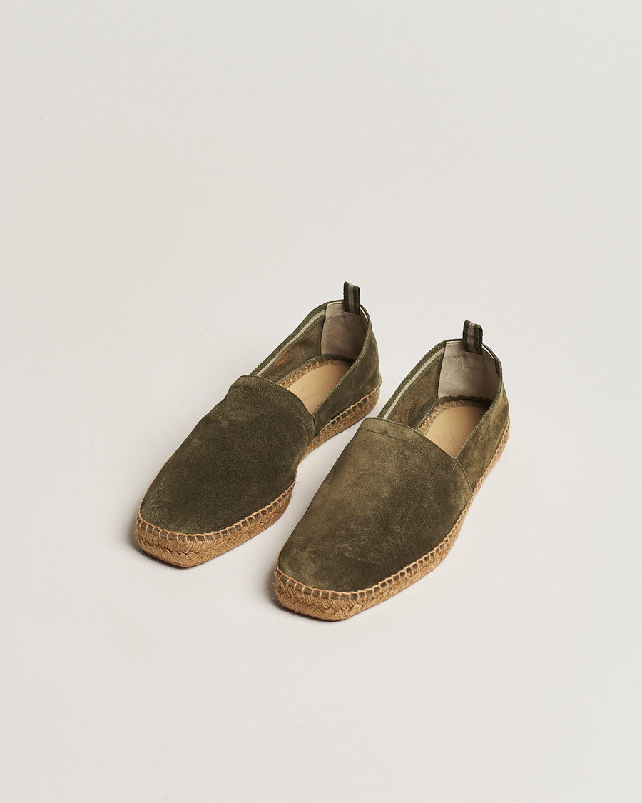 Uomini | Castañer | Castañer | Pablo Casual Suede Espadrilles Verde Bosque