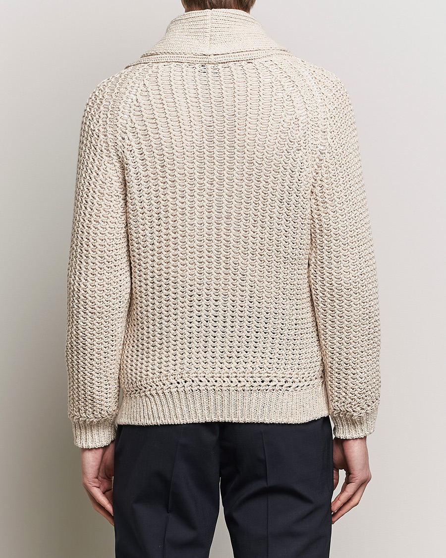 Uomini | Maglieria | Brioni | Cotton/Wool Shawl Cardigan Light Beige
