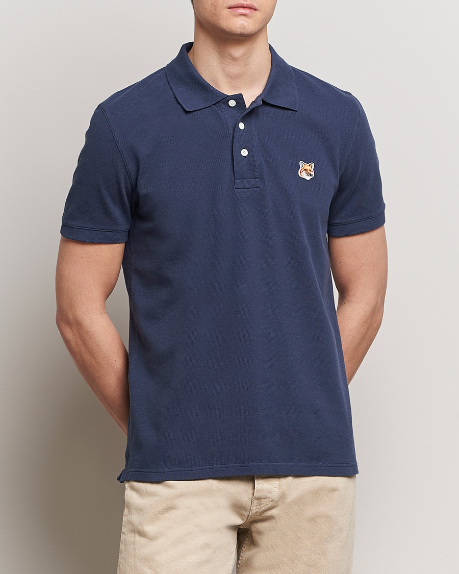 Uomini | Polo a maniche corte | Maison Kitsuné | Fox Head Polo Ink Blue