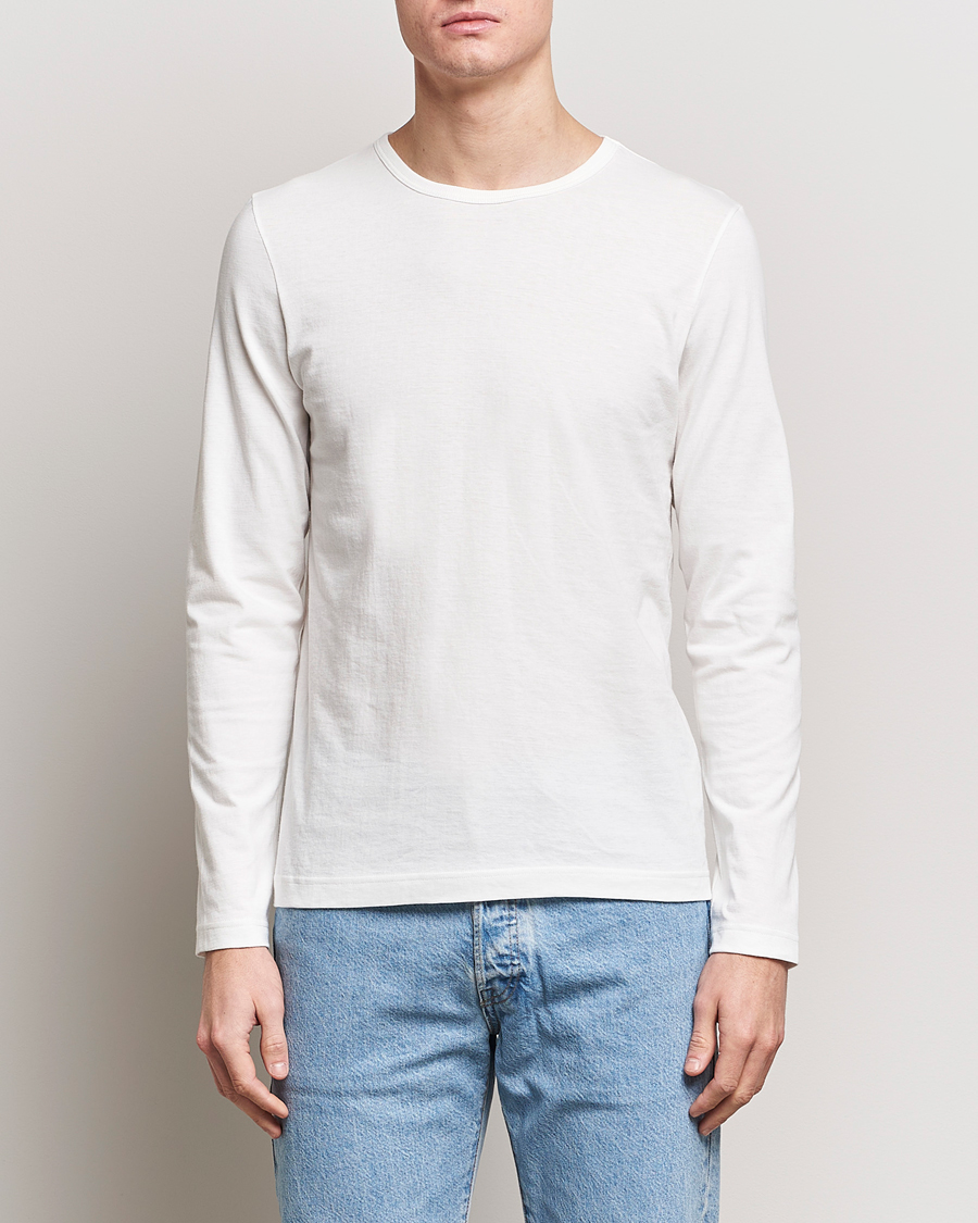 Uomini | Reparti | Merz b. Schwanen | 1950s Classic Loopwheeled Longsleeve T-Shirt White