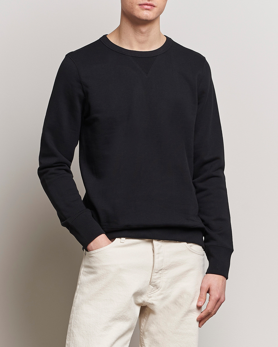 Uomini | Merz b. Schwanen | Merz b. Schwanen | Organic Cotton Crew Neck Sweatshirt Black