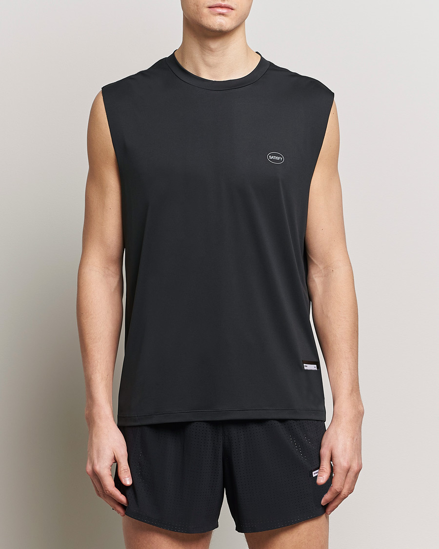 Uomini | Camicie di lino | Satisfy | AuraLite Muscle Tee Black