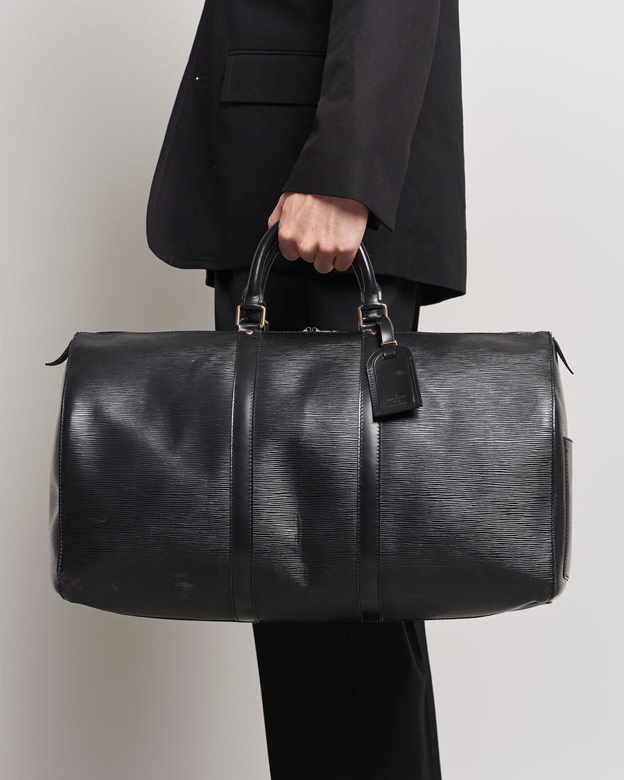 Uomini | Louis Vuitton Pre-Owned Keepall 50 Epi Leather Travel Bag Black | Louis Vuitton Pre-Owned | Keepall 50 Epi Leather Travel Bag Black