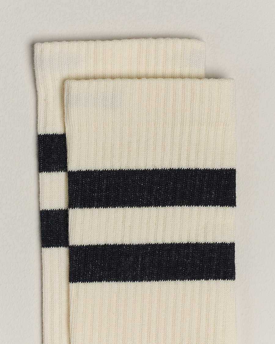 Uomini | Contemporary Creators | Sweyd | Two Stripe Cotton Socks White/Black