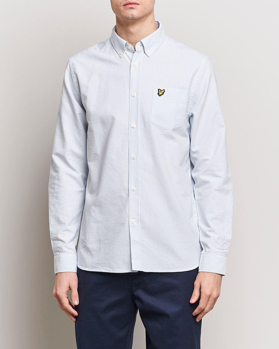 Uomini | Lyle & Scott | Lyle & Scott | Lightweight Oxford Striped Shirt Blue/White