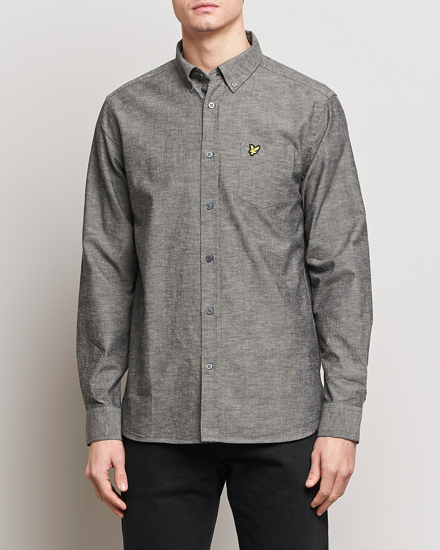 Uomini | Abbigliamento | Lyle & Scott | Linen Button Down Shirt Grey Melange