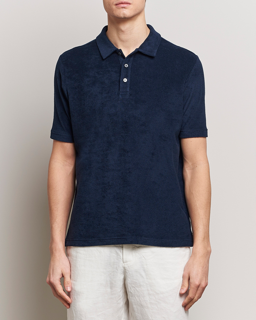 Uomini | Polo a maniche corte | Zanone | Terry Cotton Polo Navy