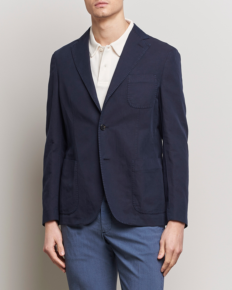 Uomini | Italian Department | Incotex | Unconstructed Chinolino Blazer Navy