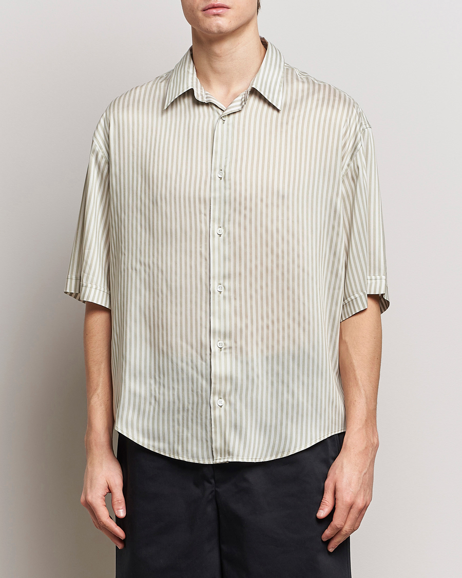 Uomini |  | AMI | Boxy Fit Striped Short Sleeve Shirt Chalk/Sage