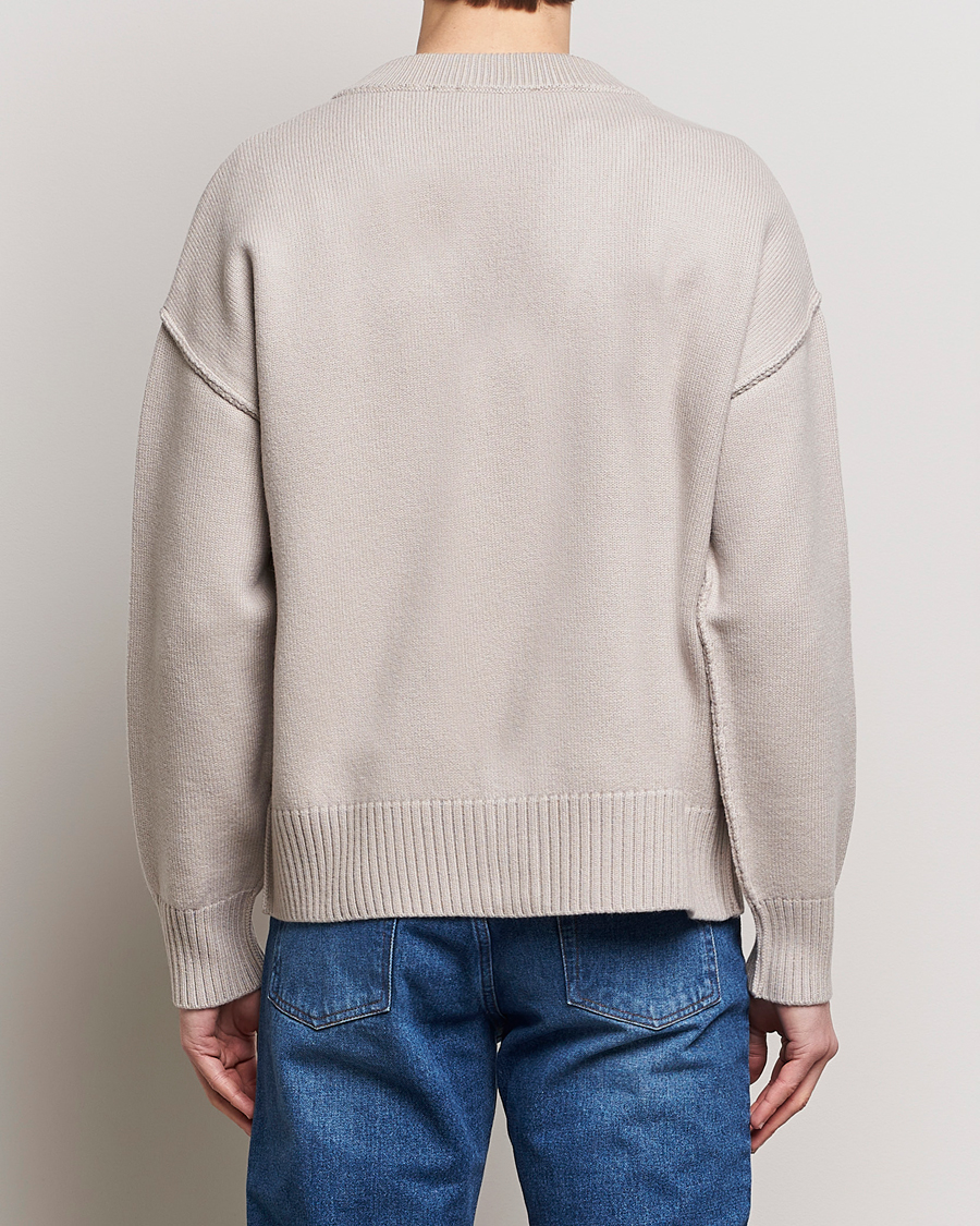 Uomini | Maglieria | AMI | Big Heart Wool Cardigan Light Beige