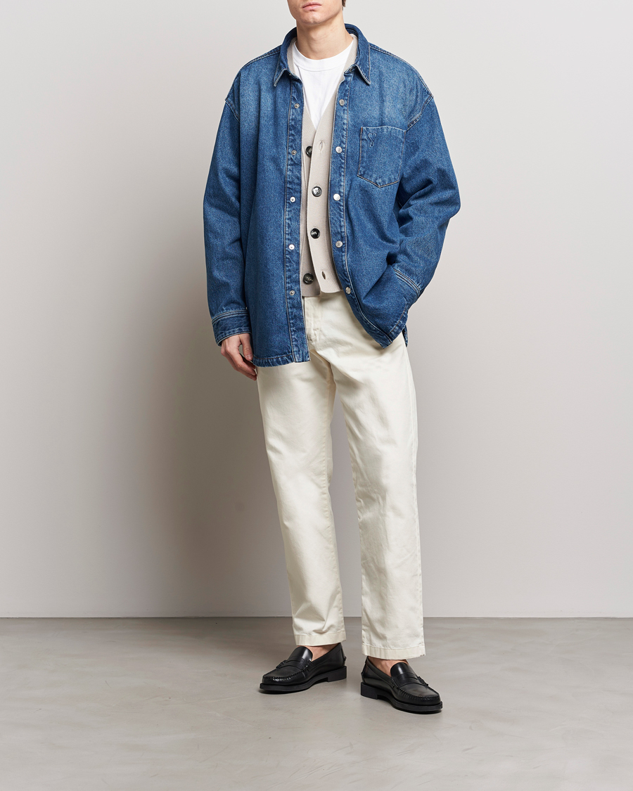 Uomini | Giacche | AMI | Oversized Denim Jacket Used Blue