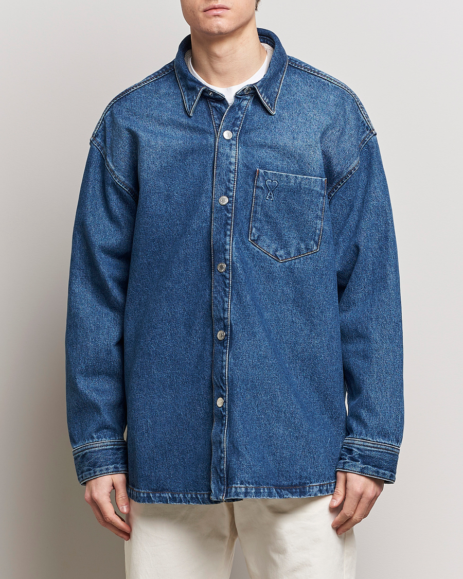 Uomini | Giacche | AMI | Oversized Denim Jacket Used Blue