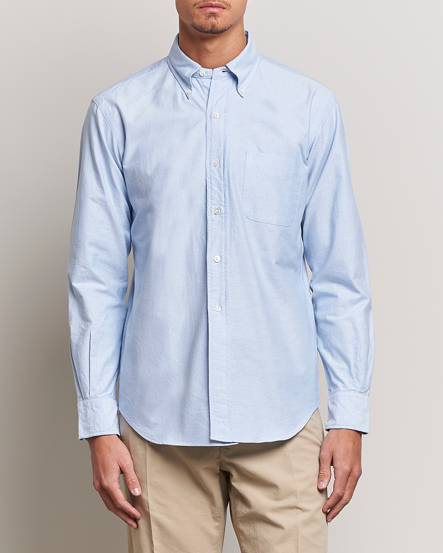 Uomini | Kamakura Shirts | Kamakura Shirts | Vintage Ivy Oxford Button Down Shirt Light Blue