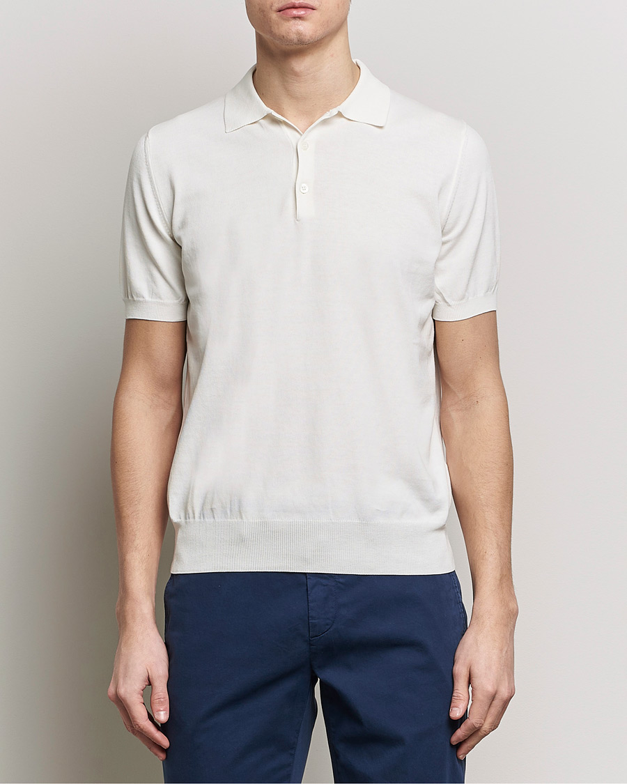 Uomini | Canali | Canali | Cotton Short Sleeve Polo White