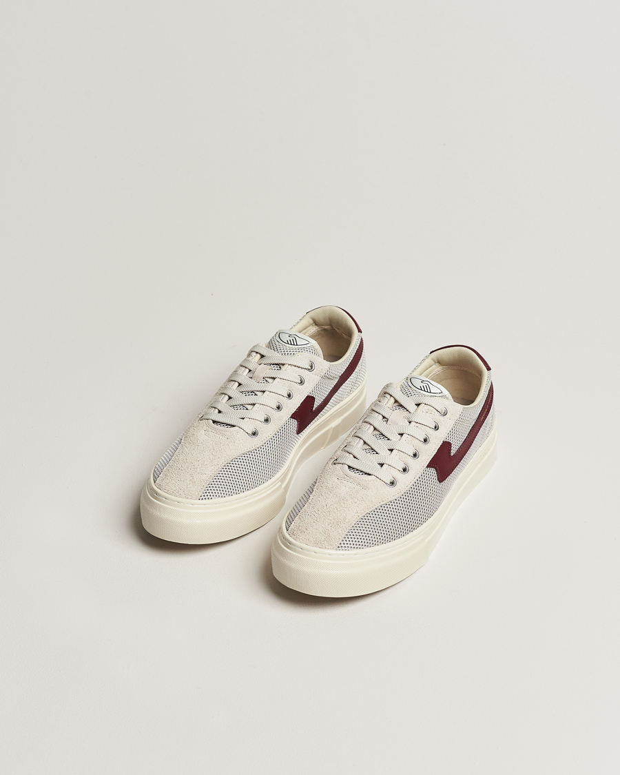 Uomini | Stepney Workers Club | Stepney Workers Club | Dellow S-Strike Tennis Mesh Sneaker Ecru/Red