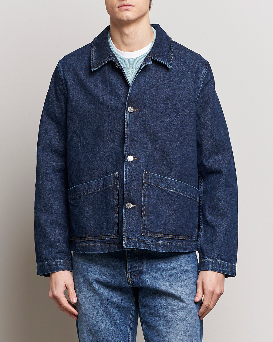 Uomini |  | Sunflower | Denim Worker Jacket Rinse Blue