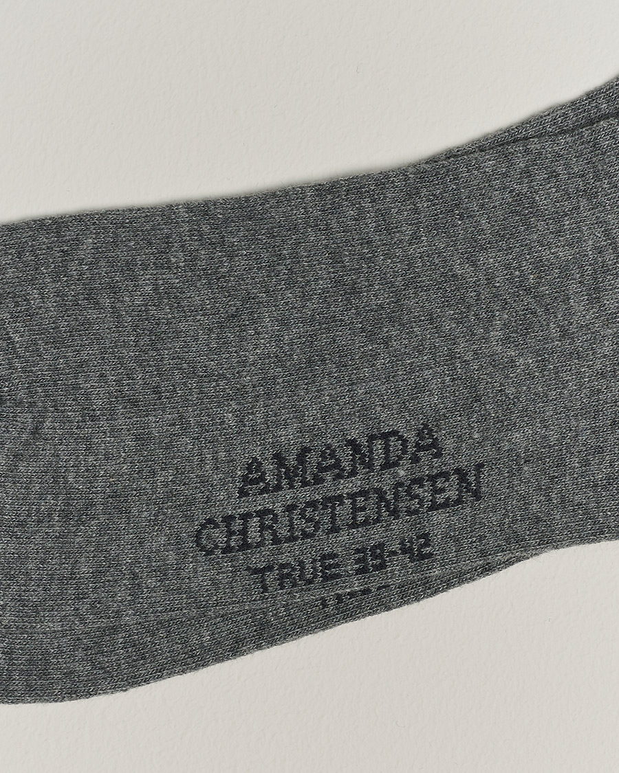 Uomini | Amanda Christensen | Amanda Christensen | 3-Pack True Cotton Socks Grey Melange