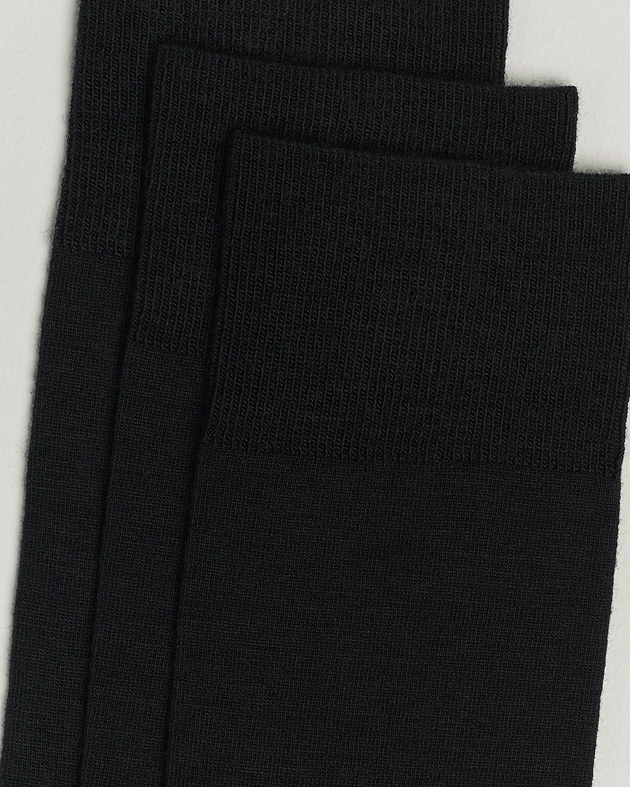 Uomini | Abbigliamento | Amanda Christensen | 3-Pack Icon Wool/Cotton Socks Black