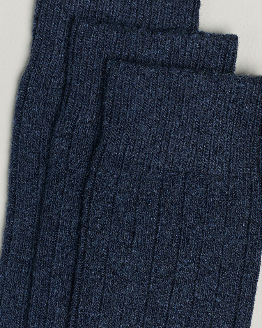 Uomini |  | Amanda Christensen | 3-Pack Supreme Wool/Cashmere Sock Dark Blue Melange