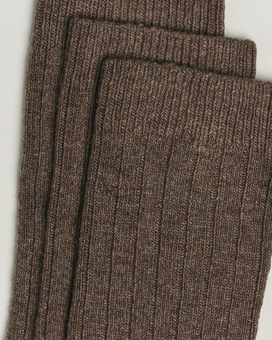 Uomini | Biancheria intima | Amanda Christensen | 3-Pack Supreme Wool/Cashmere Sock Brown Melange