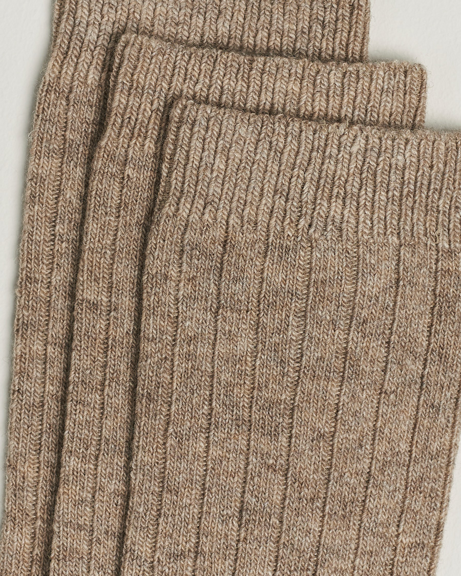 Uomini |  | Amanda Christensen | 3-Pack Supreme Wool/Cashmere Sock Beige Melange