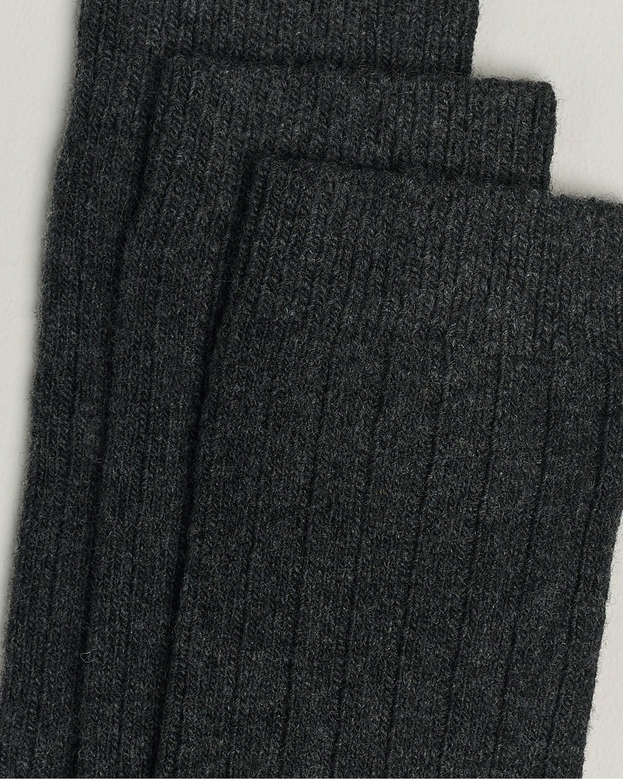 Uomini | Abbigliamento | Amanda Christensen | 3-Pack Supreme Wool/Cashmere Sock Antracite Melange