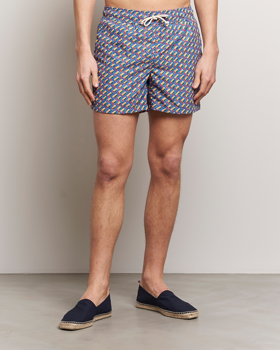 Uomini | Italian Department | Ripa Ripa | Meandro Printed Swimshorts Blue