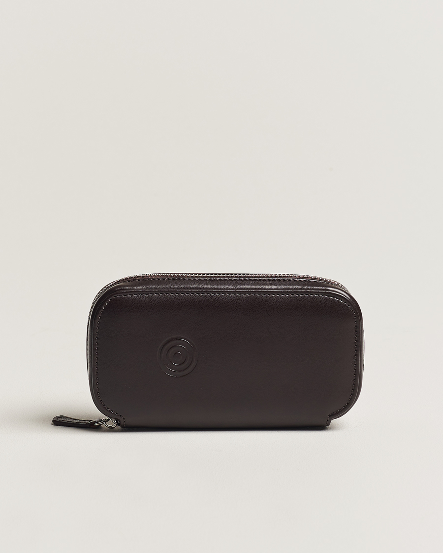 Uomini | WOLF WM Brown 2 Piece Watch Zip-Case Tweed Brown | WOLF | WM Brown 2 Piece Watch Zip-Case Tweed Brown