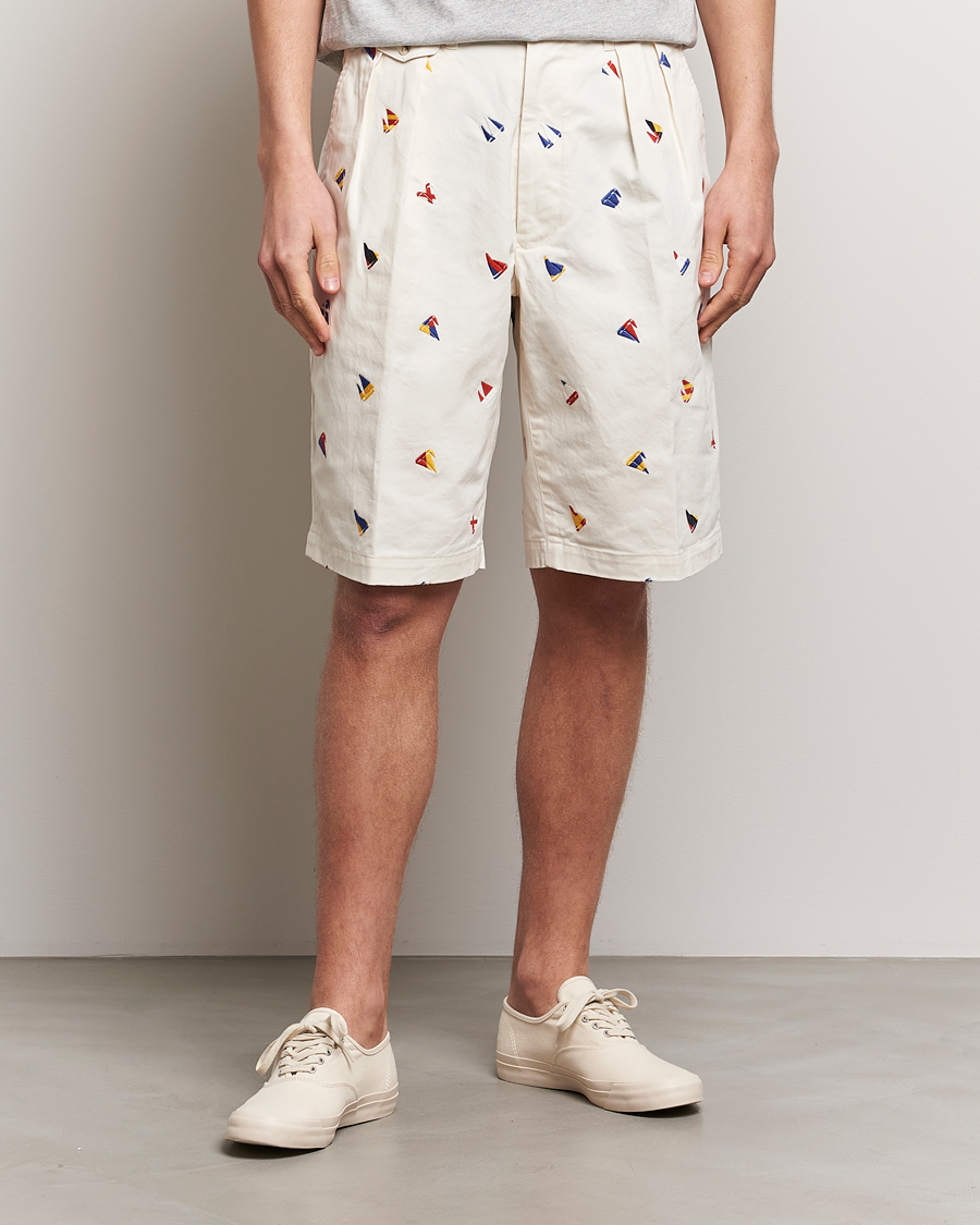 Uomini | Pantaloncini chino | BEAMS PLUS | Embroidered Shorts White