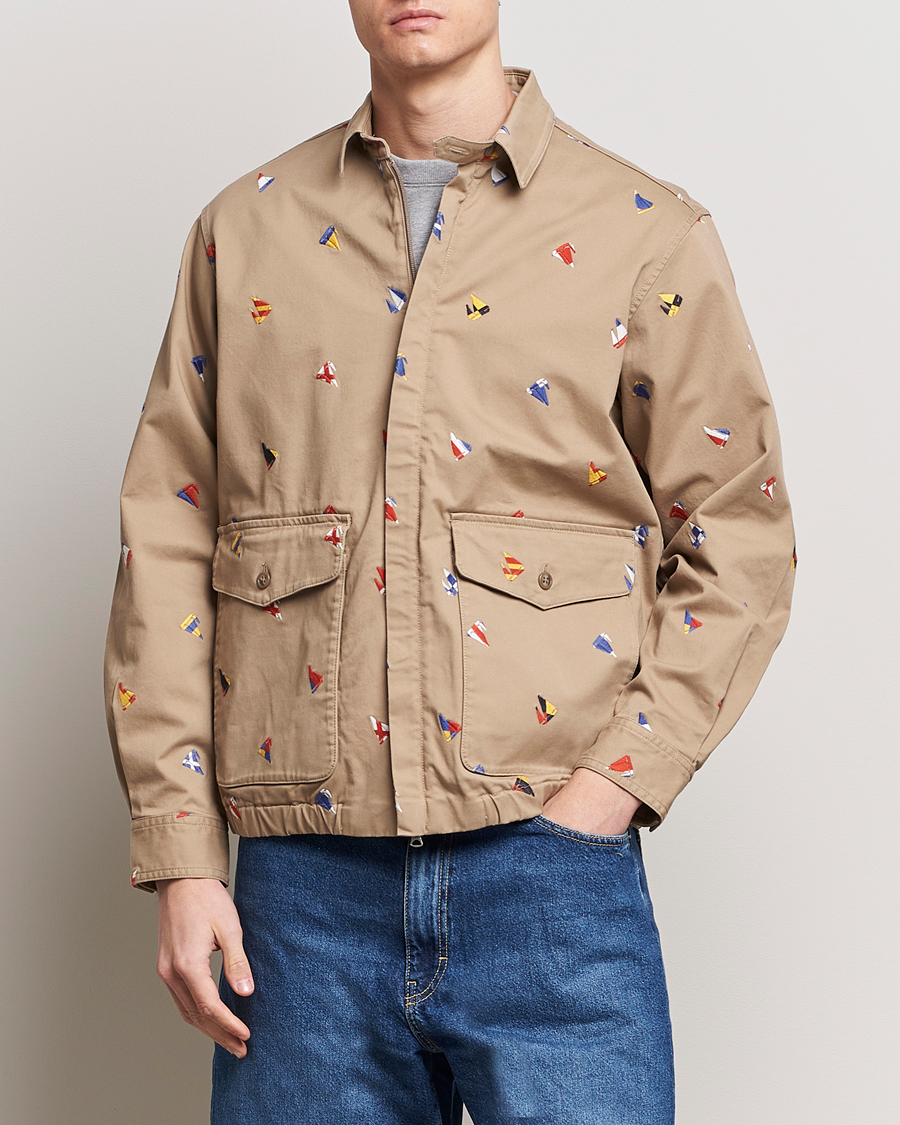 Uomini | Japanese Department | BEAMS PLUS | Embroidered Harrington Jacket Beige