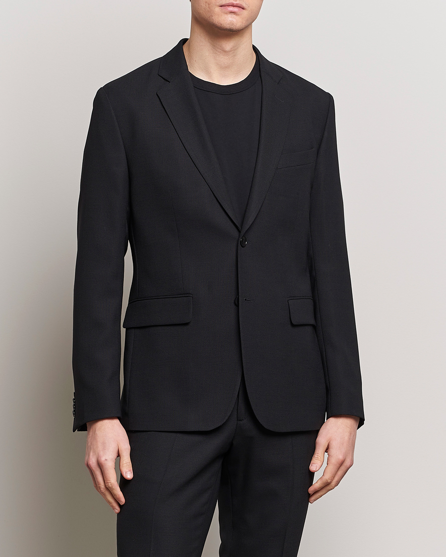 Uomini | Giacche per abiti eleganti | J.Lindeberg | Hopper Active Hopsack Blazer Black