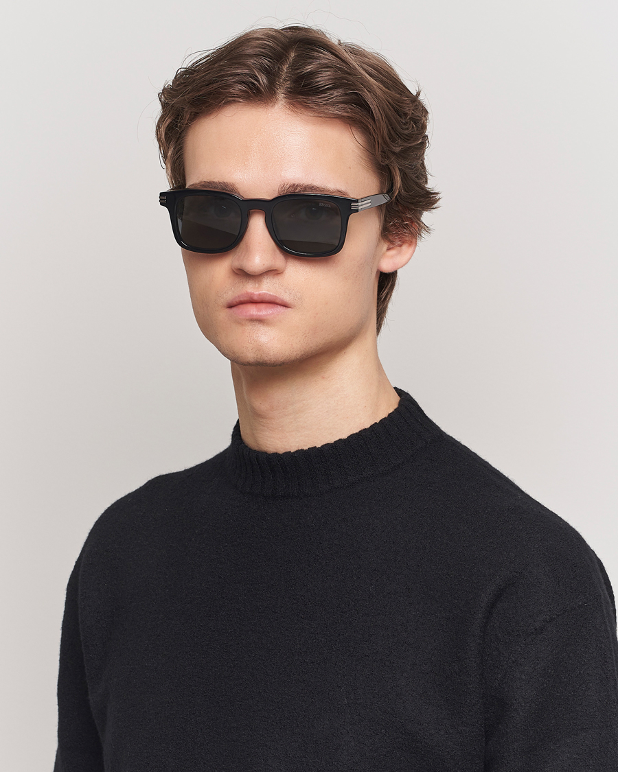 Uomini | Occhiali da sole | Zegna | EZ0230 Sunglasses Black/Smoke