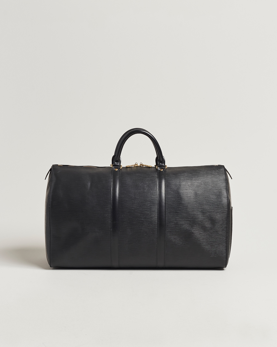 Uomini | Louis Vuitton Pre-Owned Keepall 50 EPI Leather Bag Black | Louis Vuitton Pre-Owned | Keepall 50 EPI Leather Bag Black