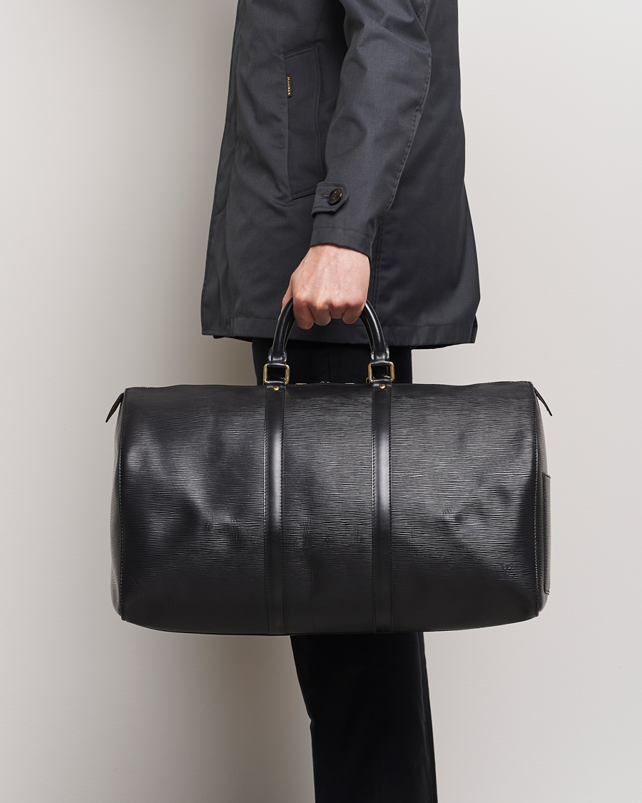 Uomini | Louis Vuitton Pre-Owned Keepall 50 EPI Leather Bag Black | Louis Vuitton Pre-Owned | Keepall 50 EPI Leather Bag Black