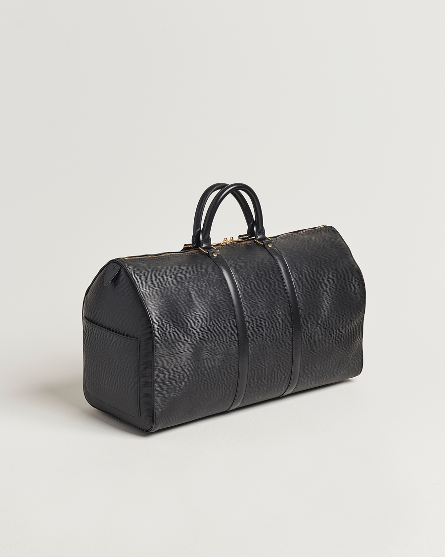 Uomini | Louis Vuitton Pre-Owned Keepall 50 EPI Leather Bag Black | Louis Vuitton Pre-Owned | Keepall 50 EPI Leather Bag Black