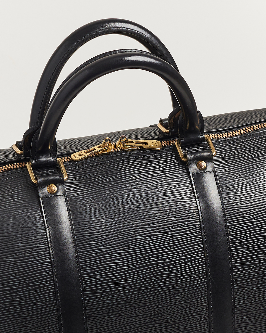 Uomini | Louis Vuitton Pre-Owned Keepall 50 EPI Leather Bag Black | Louis Vuitton Pre-Owned | Keepall 50 EPI Leather Bag Black