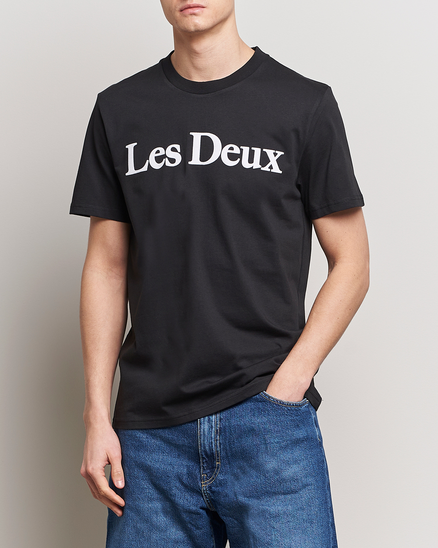 Uomini | LES DEUX | LES DEUX | Charles Logo T-Shirt Black