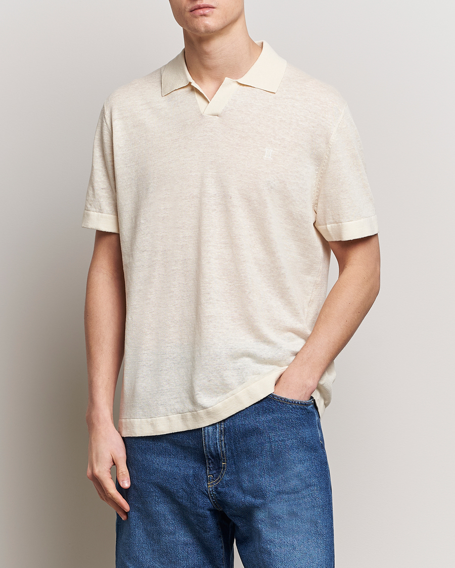 Uomini | Polo | LES DEUX | Emmanuel Linen/Cotton Polo Knit Ivory