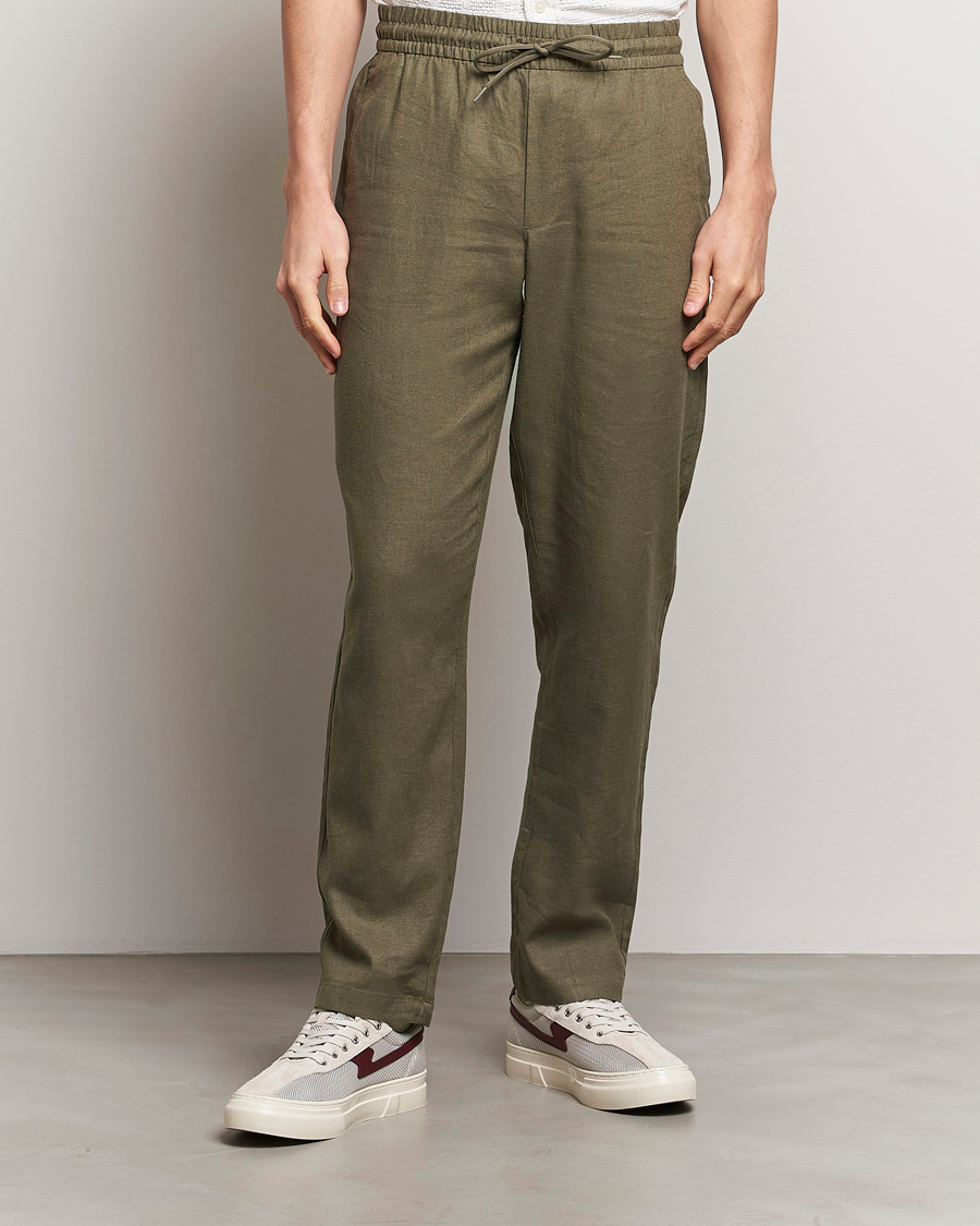 Uomini | Pantaloni di lino | LES DEUX | Patrick Linen Pants Bungee Cord