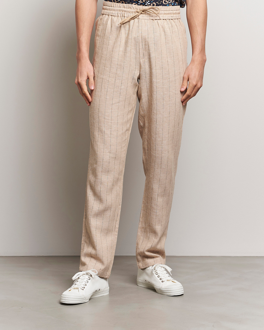 Uomini | Pantaloni di lino | LES DEUX | Patrick Linen Pants Warm Sand