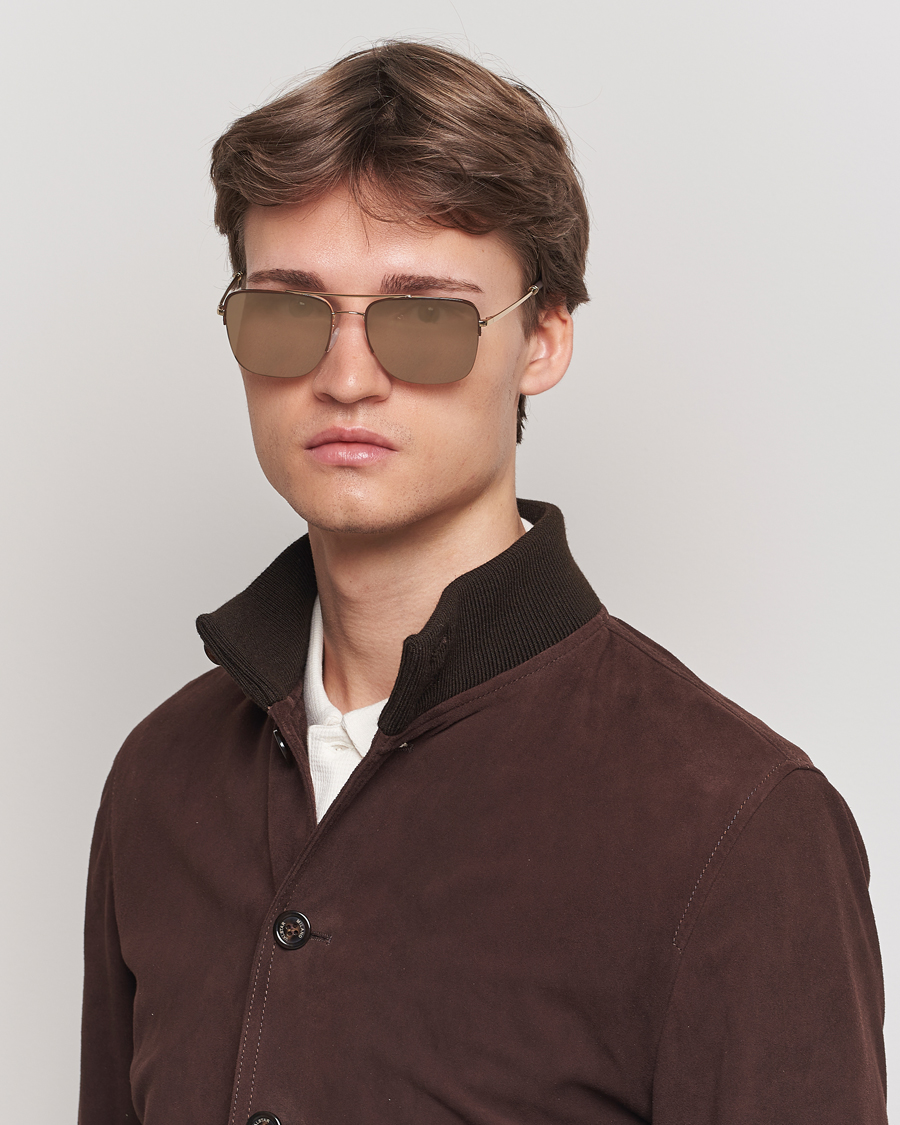 Uomini | Accessori | Oliver Peoples | R-2 Sunglasses Umber/Gold