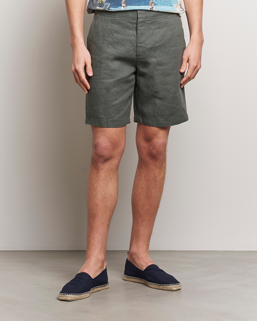 Uomini | Best of British | Orlebar Brown | Norwich Linen Shorts Light Kombu