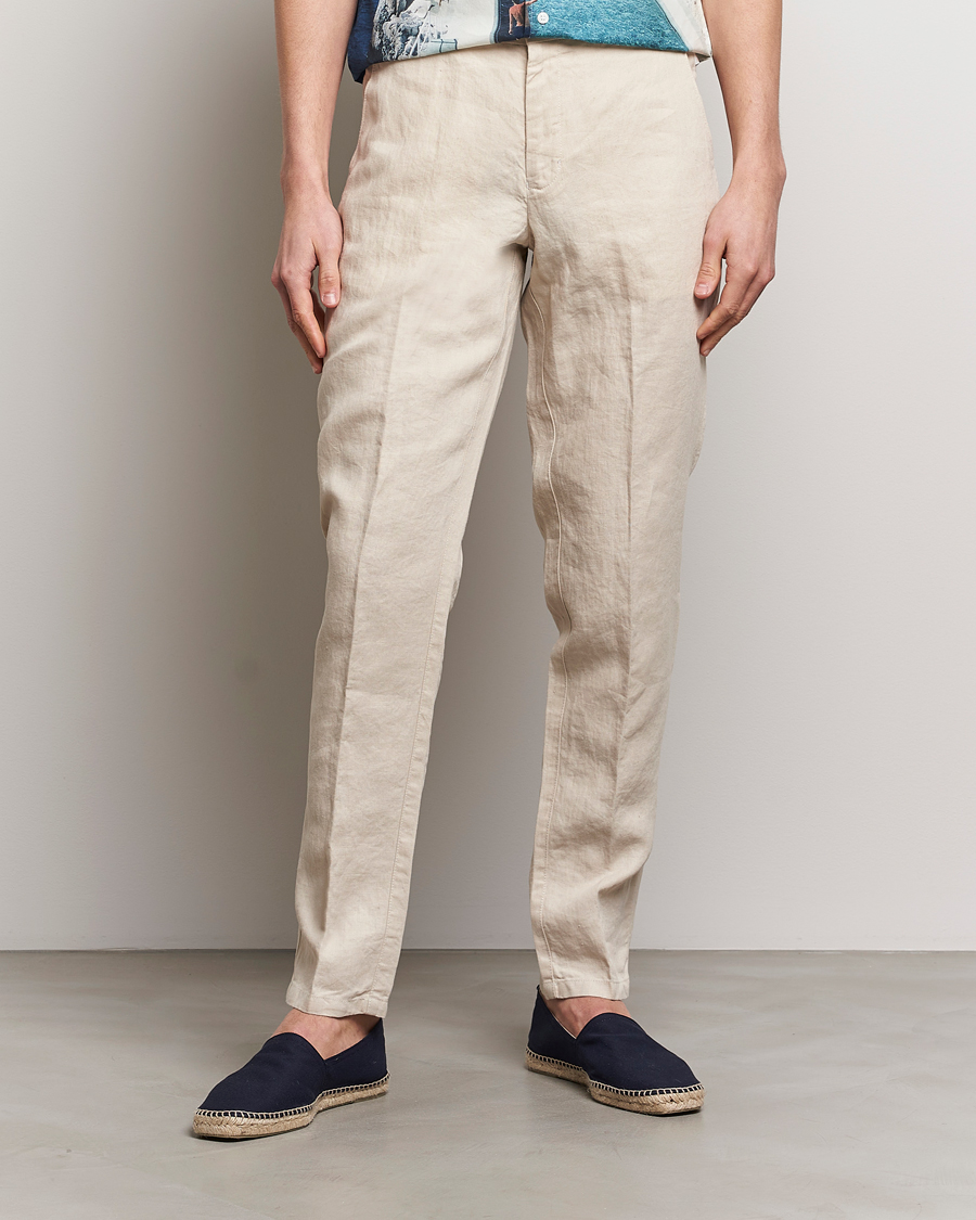 Uomini |  | Orlebar Brown | Griffon Linen Trousers Chai