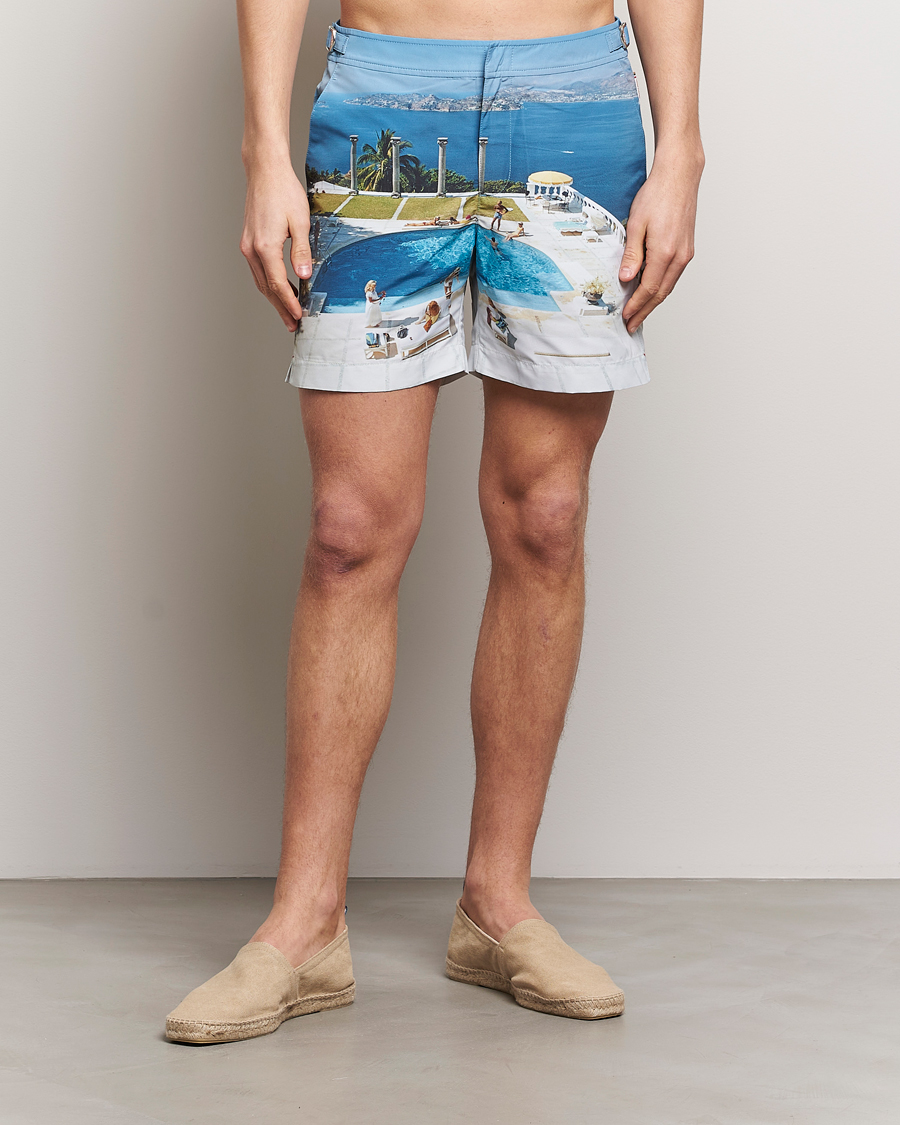 Uomini | Best of British | Orlebar Brown | Bulldog Slim Aarons Photo Swim Shorts Pacifico